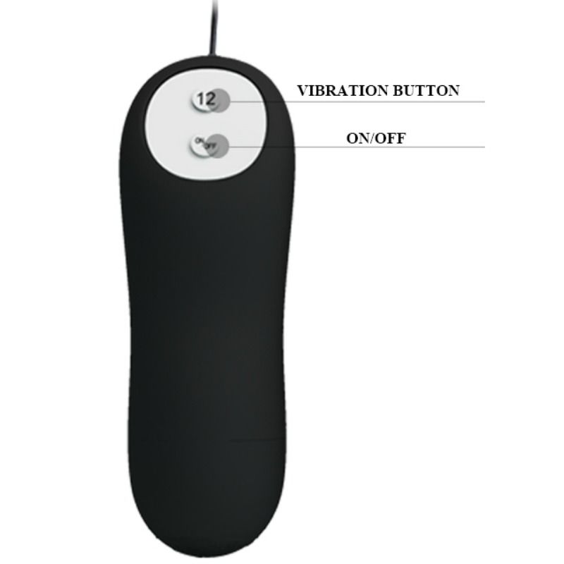 PRETTY LOVE - ANAL PLUG ANCHOR FORM SILICONE 12 VIBRATION MODES BLACK PRETTY LOVE BOTTOM