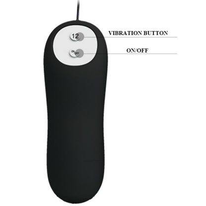 PRETTY LOVE - ANAL PLUG ANCHOR FORM SILICONE 12 VIBRATION MODES BLACK PRETTY LOVE BOTTOM