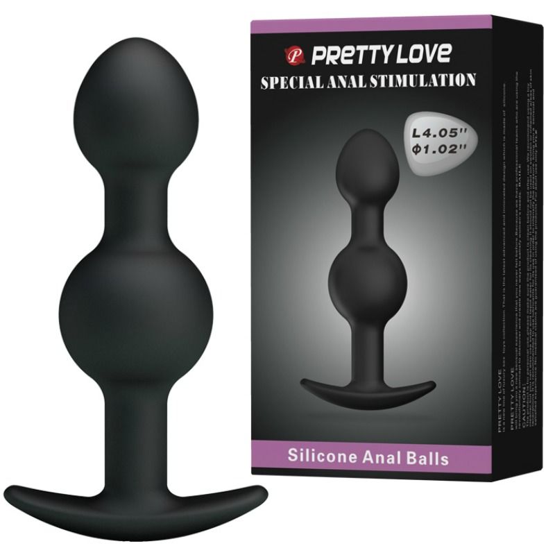 PRETTY LOVE - SPECIAL STIMULATION SILICONE ANAL BALLS 10.3 CM BLACK PRETTY LOVE BOTTOM