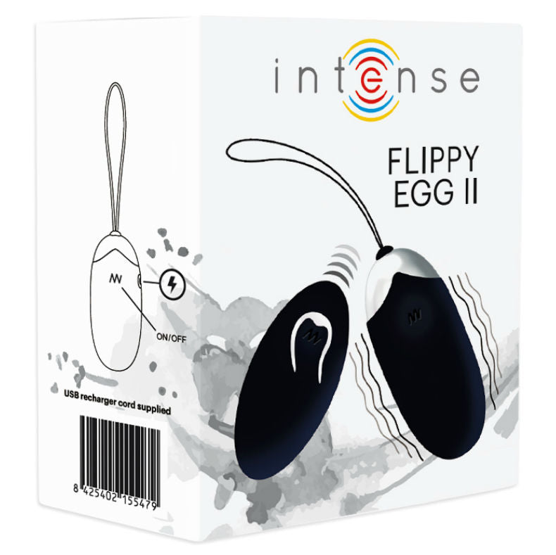 INTENSE - FLIPPY II VIBRATING EGG WITH REMOTE CONTROL BLACK INTENSE COUPLES TOYS
