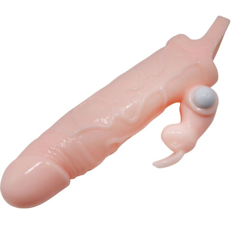 BAILE - BRAVE MAN PENIS COVER WITH RABBIT AND DOUBLE ENGINE FLESH 16.5 CM BAILE FOR HIM