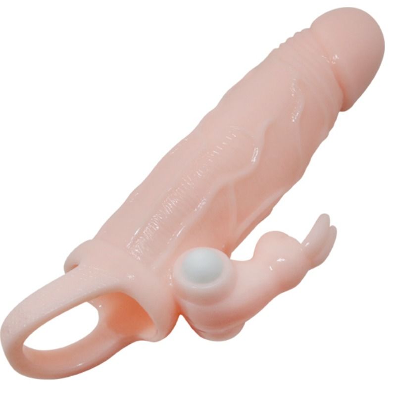 BAILE - BRAVE MAN PENIS COVER WITH RABBIT AND DOUBLE ENGINE FLESH 16.5 CM BAILE FOR HIM