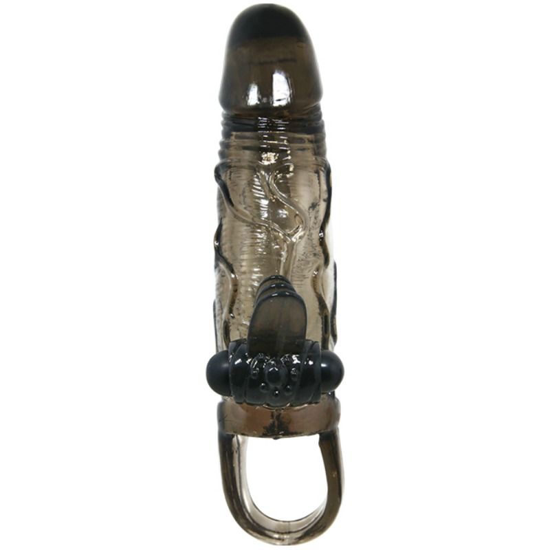BAILE - BRAVE MAN PENIS COVER WITH CLIT AND ANAL STIMULATION DOUBLE BULLET BLACK 16.5 CM BAILE FOR HIM