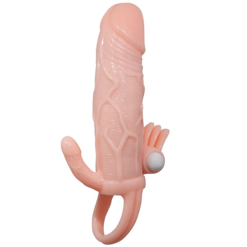BAILE - BRAVE MAN PENIS COVER WITH CLIT AND ANAL STIMULATION FLESH 16.5 CM BAILE FOR HIM