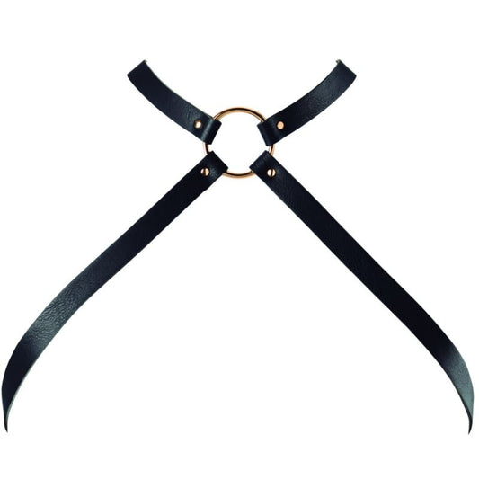 BIJOUX - INDISCRETS MAZE CROSSED CHEST HARNESS BLACK BIJOUX MAZE