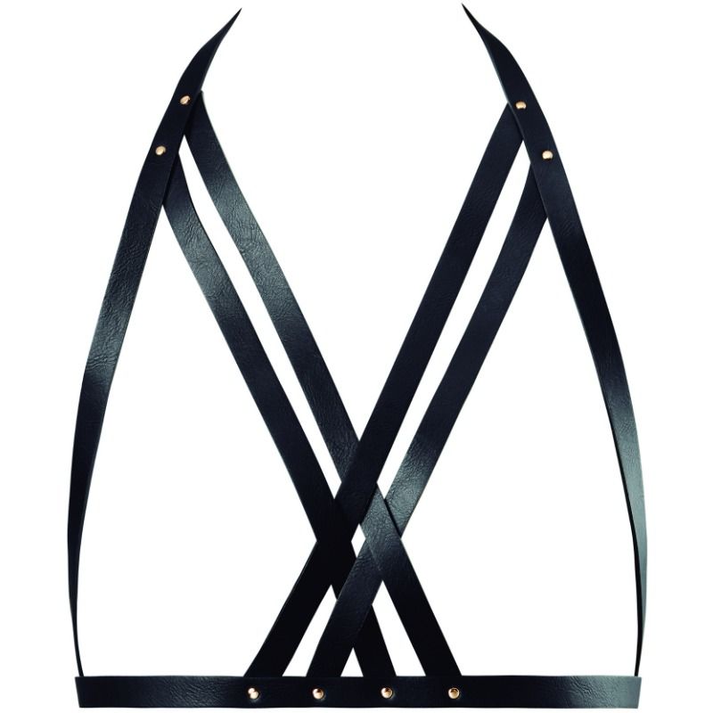 BIJOUX INDISCRETS MAZE - HALTER BRA HARNESS BLACK BIJOUX MAZE