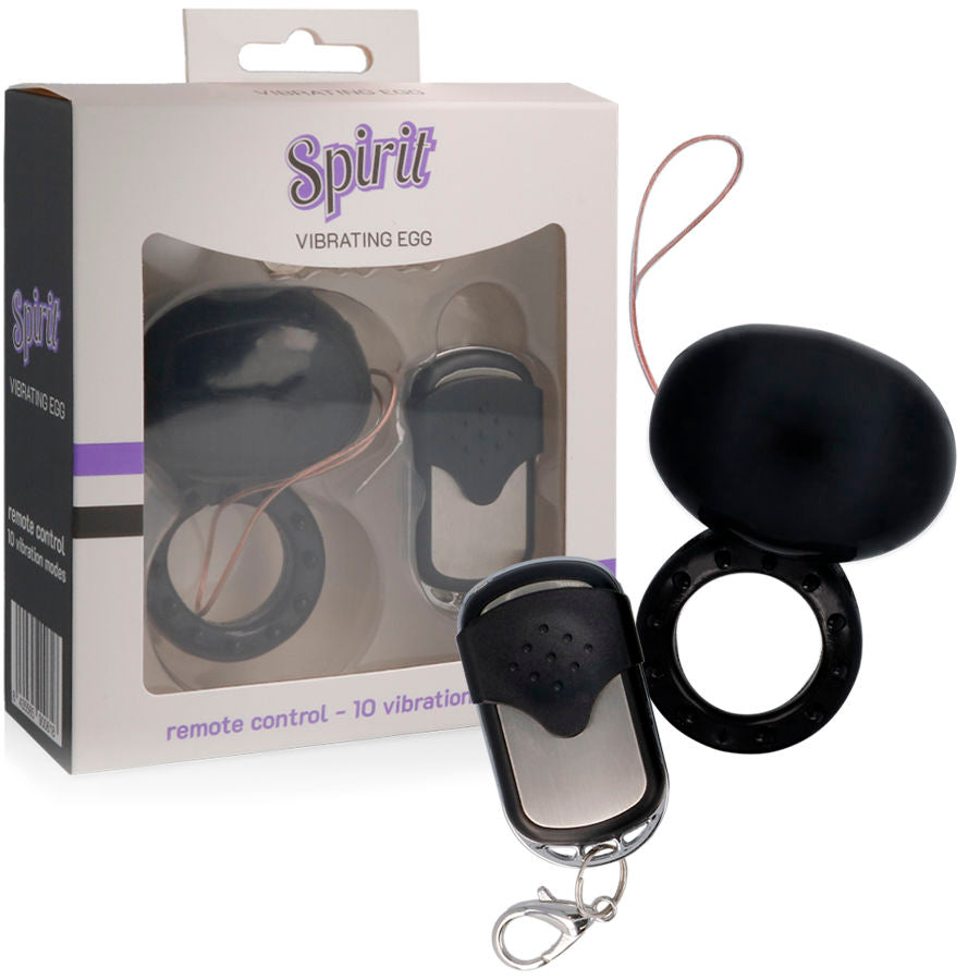 SPIRIT - VIBRATING REMOTE CONTROL COCK RING BLACK SPIRIT