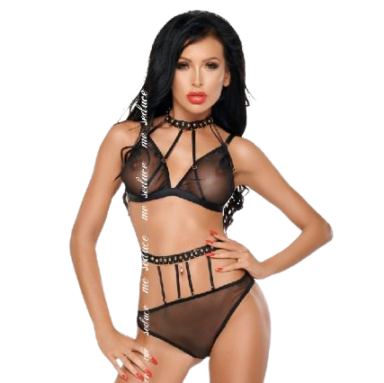 ME-SEDUCE - DOTTY SET TWO PIECES BLACK S/M ME-SEDUCE SET