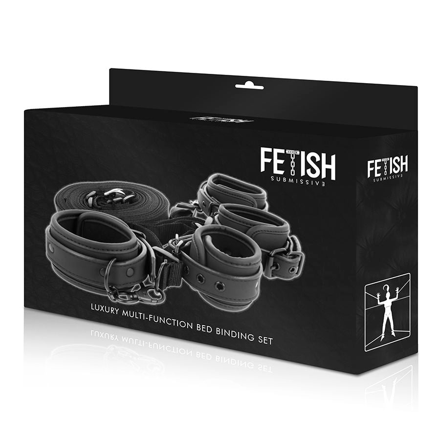 FETISH SUBMISSIVE - SET OF HANDCUFFS AND TIES WITH NOPRENE LINING FETISH SUBMISSIVE BONDAGE
