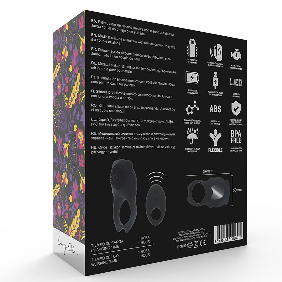 MIA  - COLOSSEO COCK RING REMOTE CONTROL BLACK - ToysByMonk