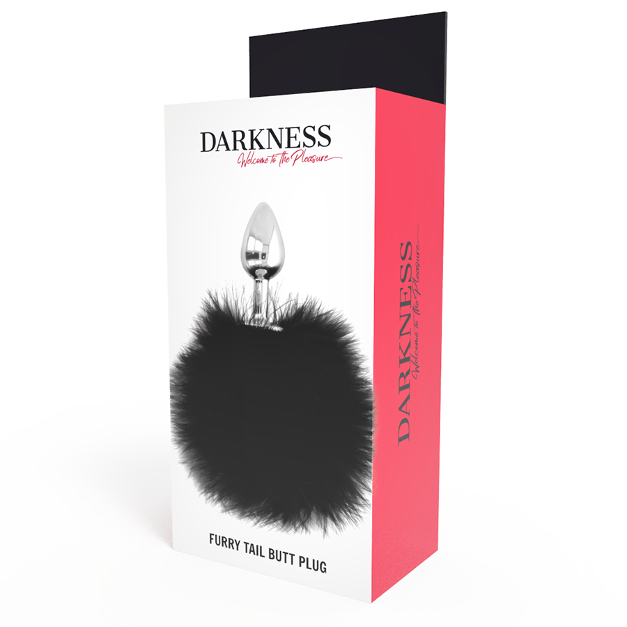 DARKNESS - EXTRA ANAL BUTTPLUG WITH TAIL BLACK 7 CM - ToysByMonk