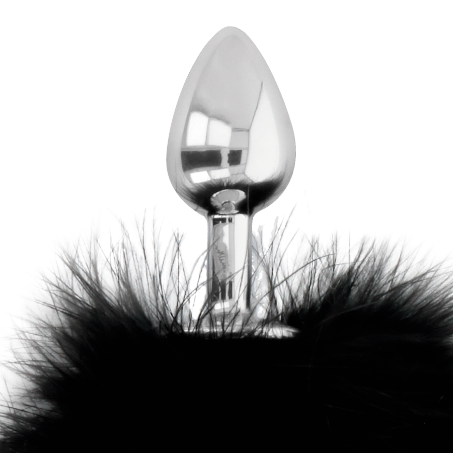 DARKNESS - EXTRA ANAL BUTTPLUG WITH TAIL BLACK 7 CM - ToysByMonk