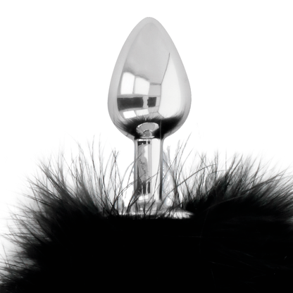 DARKNESS - EXTRA ANAL BUTTPLUG WITH TAIL BLACK 7 CM - ToysByMonk