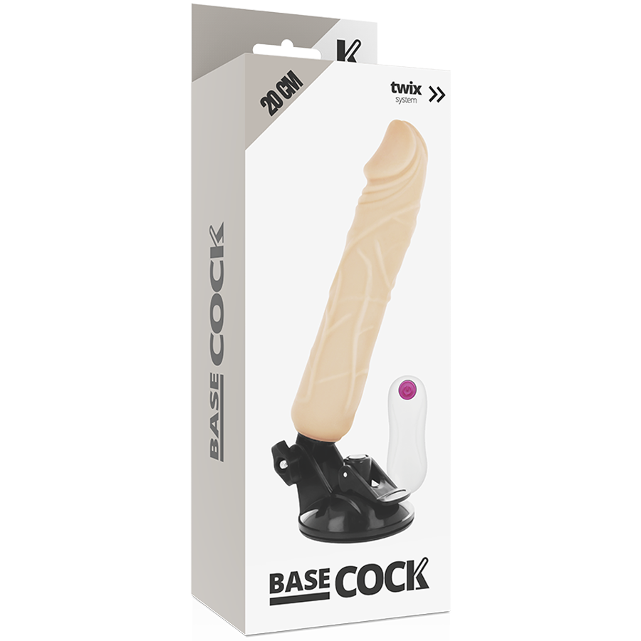 BASECOCK - REALISTIC VIBRATOR REMOTE CONTROL FLESH 20 CM -O- 4 CM BASECOCK