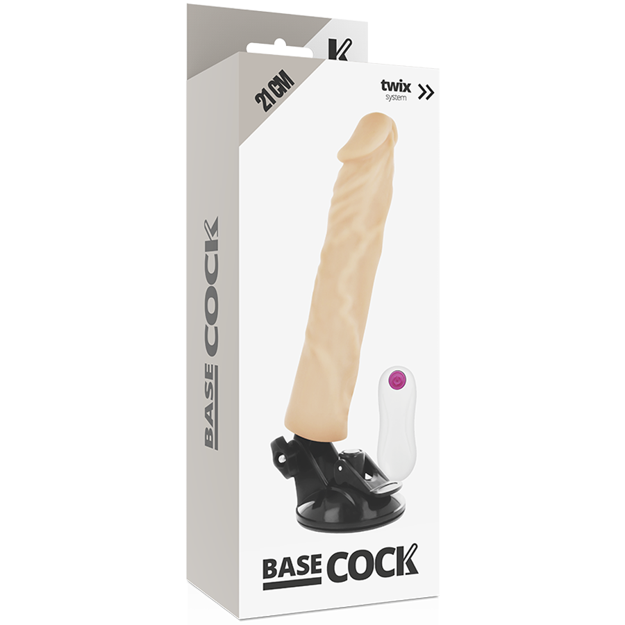 BASECOCK - REALISTIC VIBRATOR REMOTE CONTROL FLESH 21 CM -O- 4 CM - ToysByMonk