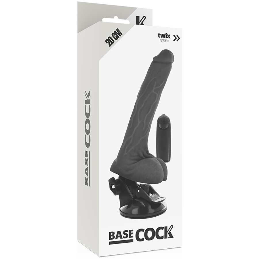 BASECOCK - REALISTIC NATURAL REMOTE CONTROL VIBRATOR WITH TESTICLES 20 CM -O- 4 CM - ToysByMonk