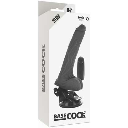 BASECOCK - REALISTIC NATURAL REMOTE CONTROL VIBRATOR WITH TESTICLES 20 CM -O- 4 CM - ToysByMonk