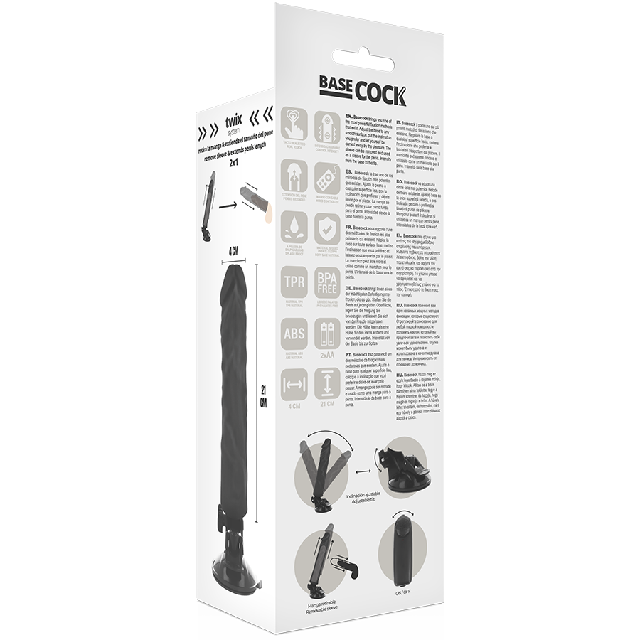 BASECOCK - REALISTIC VIBRATOR REMOTE CONTROL FLESH 21 CM -O- 4 CM BASECOCK