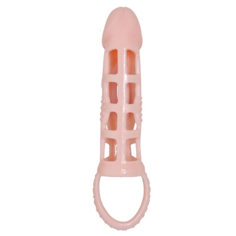 BAILE - PENIS EXTENDER COVER WITH VIBRATION AND NATURAL STRAP 13.5 CM - ToysByMonk