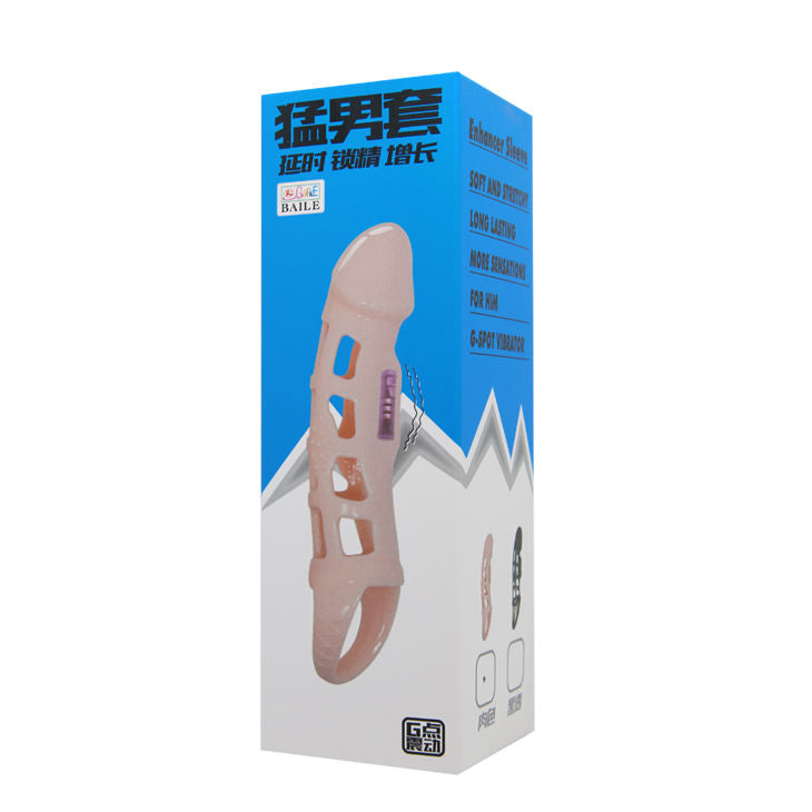 BAILE - PENIS EXTENDER COVER WITH VIBRATION AND NATURAL STRAP 13.5 CM BAILE FOR HIM