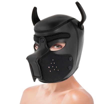DARKNESS - NEOPREEN HONDENMASKER MET VERWIJDERBARE SNUITKRAAG L