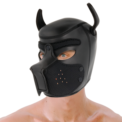 DARKNESS - NEOPREEN HONDENMASKER MET VERWIJDERBARE SNUITKRAAG L