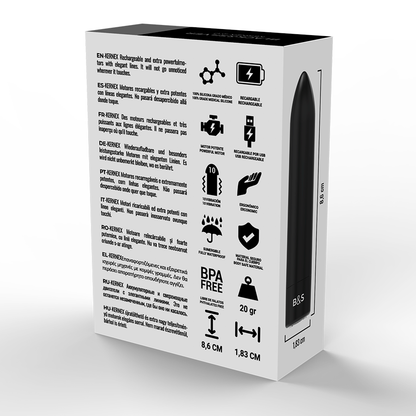 BLACK&SILVER - KERNEX 2 BLACK VIBRATING MAGNETIC BULLET BLACK&SILVER
