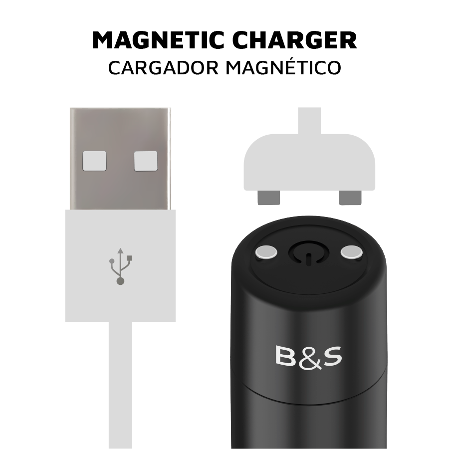 BLACK&SILVER - KERNEX 2 BLACK VIBRATING MAGNETIC BULLET BLACK&SILVER