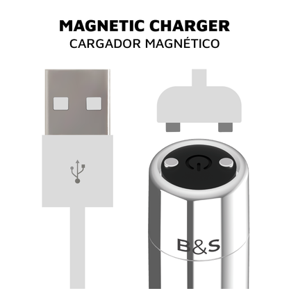 BLACK&SILVER - KAILAN 2 SILVER VIBRATING MAGNETIC BULLET BLACK&SILVER