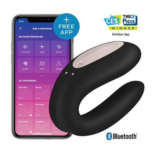 SATISFYER - DOUBLE JOY CON APP ZWART