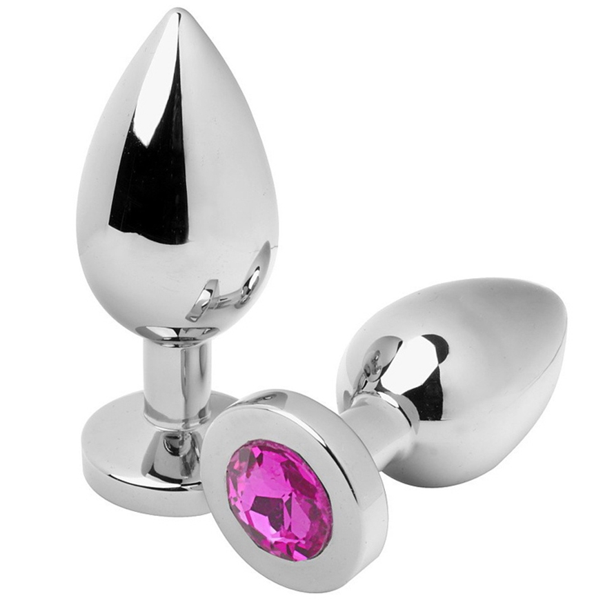 METAL HARD - ANAL PLUG DIAMOND PINK MEDIUM 7.62CM METAL HARD