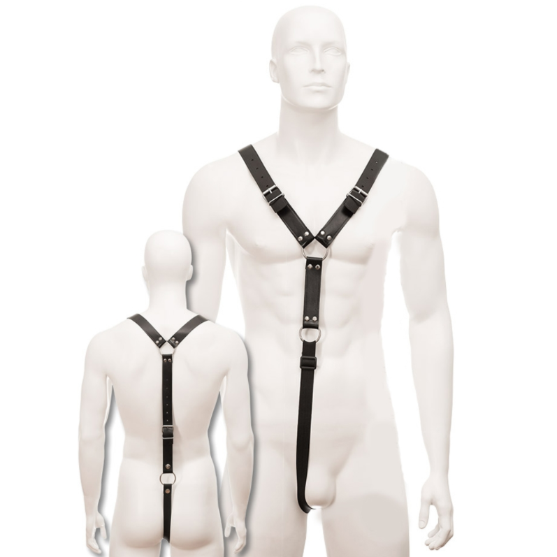 LEATHER BODY - HARNESS MEN BLACK LEATHER BODY