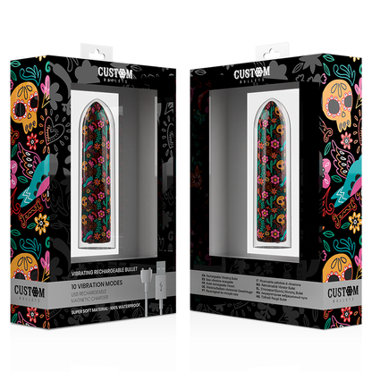 CUSTOM BULLETS - RECHARGEABLE SKULL MAGNETIC BULLET 10 INTENSITIES CUSTOM BULLETS