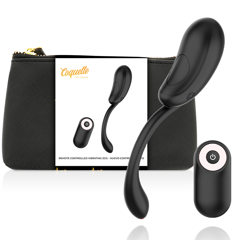 COQUETTE CHIC DESIRE - VIBRATING EGG REMOTE CONTROL RECHARGEABLE BLACK/ GOLD COQUETTE TOYS