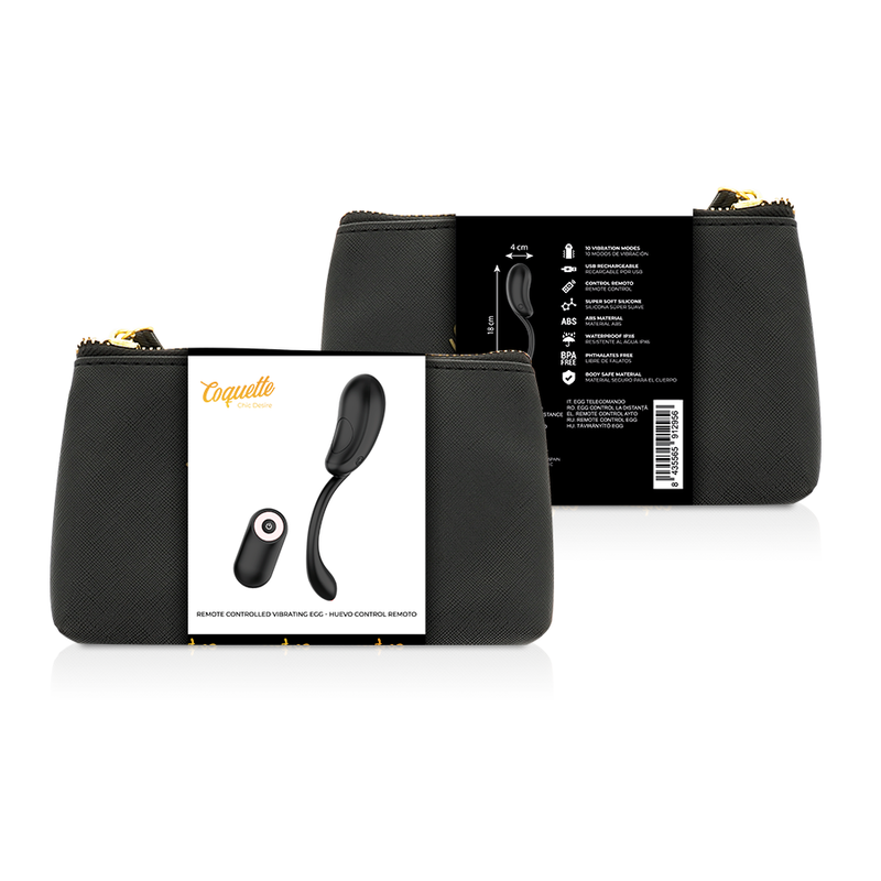 COQUETTE CHIC DESIRE - VIBRATING EGG REMOTE CONTROL RECHARGEABLE BLACK/ GOLD COQUETTE TOYS