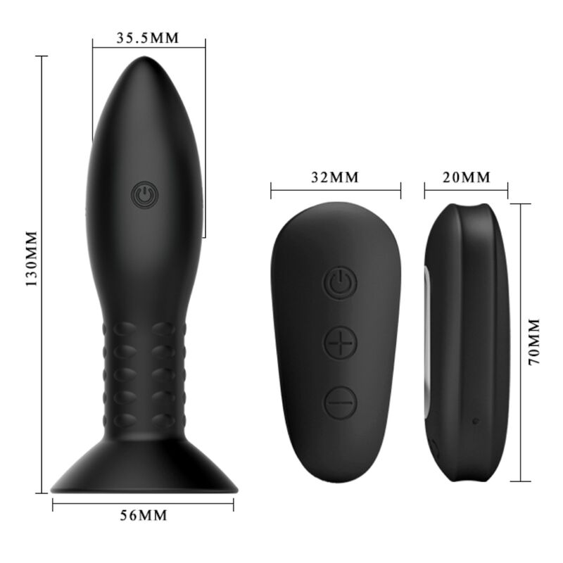 MR PLAY - PLUG WITH BLACK ROTATING BALLS REMOTE CONTROL MR PLAY