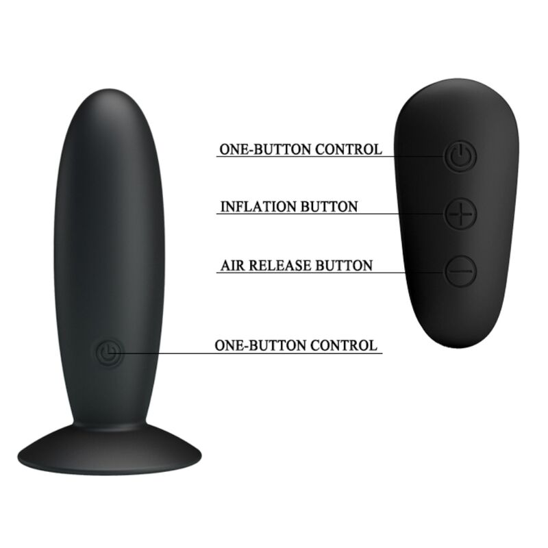 MR PLAY - ANAL PLUG WITH VIBRATION BLACK REMOTE CONTROL MR PLAY