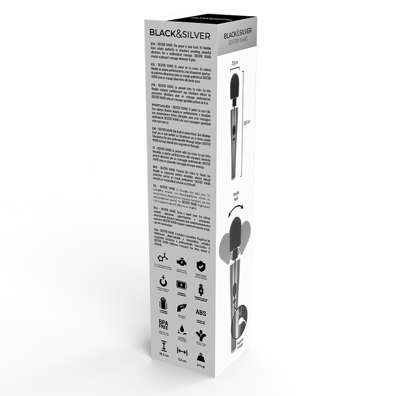 BLACK&SILVER - DEXTER MASSAGE WAND - ToysByMonk