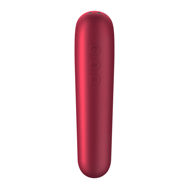 SATISFYER - DUAL LOVE VIBRATOR AND SUCTIONER WITH PULSED AIR RED SATISFYER CONNECT