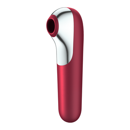 SATISFYER - DUAL LOVE VIBRATOR AND SUCTIONER WITH PULSED AIR RED SATISFYER CONNECT