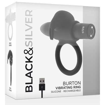 BLACK&SILVER - BURTON RING 10 VIBRATION MODES BLACK - ToysByMonk