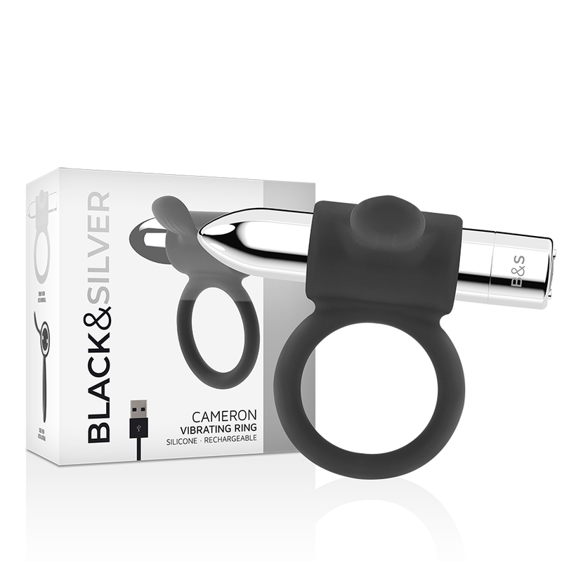 BLACK&SILVER - CAMERON RECHARGEABLE RING SILVER - ToysByMonk