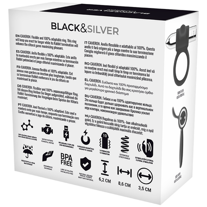 BLACK&SILVER - CAMERON RECHARGEABLE RING SILVER - ToysByMonk
