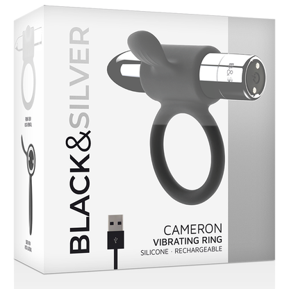 BLACK&SILVER - CAMERON RECHARGEABLE RING SILVER - ToysByMonk