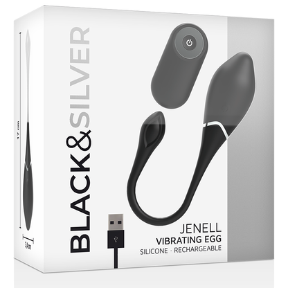 BLACK&SILVER - JENELL RECHARGEABLE VIBRATING EGG - ToysByMonk