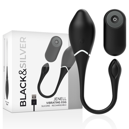 BLACK&SILVER - JENELL RECHARGEABLE VIBRATING EGG - ToysByMonk