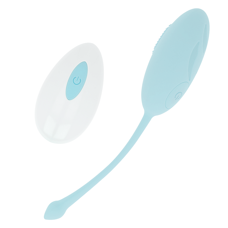 OHMAMA - TEXTURED VIBRATING EGG 10 MODES BLUE OHMAMA STIMULATING
