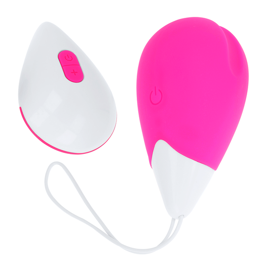 OHMAMA - TEXTURED VIBRATING EGG 10 MODES PINK AND WHITE - ToysByMonk