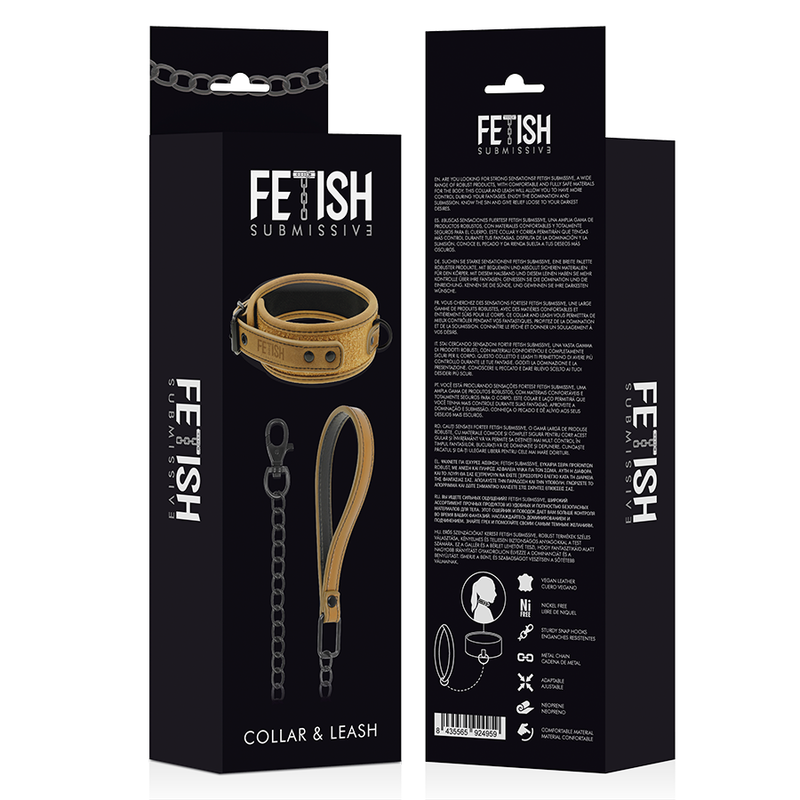 FETISH SUBMISSIVE ORIGEN - NEOPRENE LINED NECKLACE WITH CHAIN FETISH SUBMISSIVE ORIGIN
