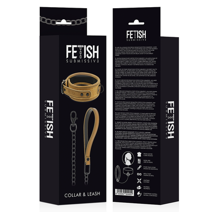 FETISH SUBMISSIVE ORIGEN - NEOPRENE LINED NECKLACE WITH CHAIN FETISH SUBMISSIVE ORIGIN